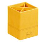 Rhodiarama pot à crayons simili cuir italien 8x8x11 cm - Jonquille