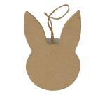 Tête de lapin plate à suspendre 1x6,5x9cm - Kraft