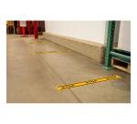 Panneau PVC adhésif antidérapant Obligation stop 100 cm - Jaune