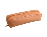 CUIR NATUREL Trousse rectangulaire 22x5x3 cm. - Naturel