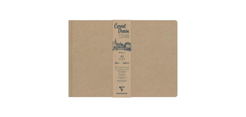 Carnet Dessin carnet cousu 40F A3 140g - Kraft