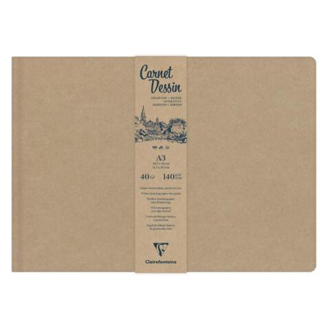 Carnet Dessin carnet cousu 40F A3 140g - Kraft