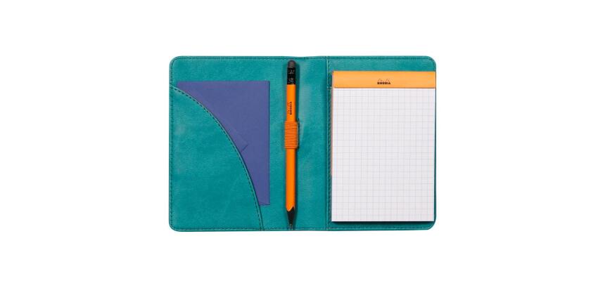 Rhodiarama livret porte-bloc N°12 pour bloc ou carnet format B7 - Paon