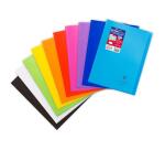 Cahier piqué Koverbook A4 96 pages petits carreaux + marge couverture polypropylène transparent - Assortis