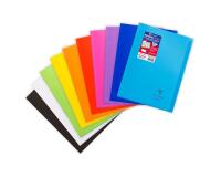 Cahier piqué Koverbook A4 96 pages petits carreaux + marge couverture polypropylène transparent - Assortis