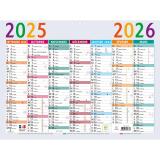 Calendrier Multicolore 29,5 x 22 cm Septembre 2025 à Septembre 2026 - Gris