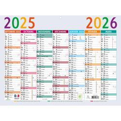 Calendrier Multicolore 29,5 x 22 cm Septembre 2025 à Septembre 2026 - Gris