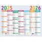 Calendrier Multicolore 29,5 x 22 cm Septembre 2025 à Septembre 2026 - Gris