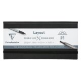 Layout double-face carnet ouverture à plat 25F 11x22cm 220g - Noir