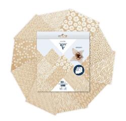 ORIGAMI, Pochette de 60 feuilles 70g/m2 3 formats - Kraft floral - Multicolore