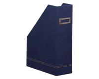Rhodiarama porte-revues simili cuir italien 10x25x31 cm - Bleu nuit