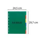 Intercalaires polypropylène souple 6 positions - A4 maxi - Couleurs assorties