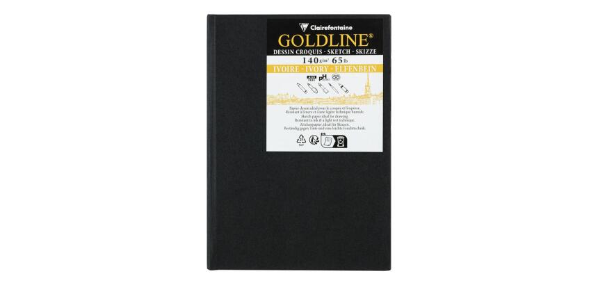 Goldline carnet rembordé rigide 40F A6 140g portrait - Ivoire