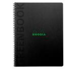Greenbook cahier recyclé et recyclable en carte souple 350 g/m2 - A5+ 16 x 21 cm 160 pages 5/5 perforation 6 trous - Papier Clairefontaine recyclé 90 g/m2 - Noir - New - Noir