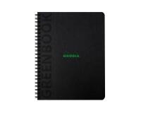 Greenbook cahier recyclé et recyclable en carte souple 350 g/m2 - A5+ 16 x 21 cm 160 pages 5/5 perforation 6 trous - Papier Clairefontaine recyclé 90 g/m2 - Noir - New - Noir
