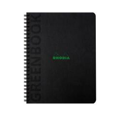 Greenbook cahier recyclé et recyclable en carte souple 350 g/m2 - A5+ 16 x 21 cm 160 pages 5/5 perforation 6 trous - Papier Clairefontaine recyclé 90 g/m2 - Noir - New - Noir