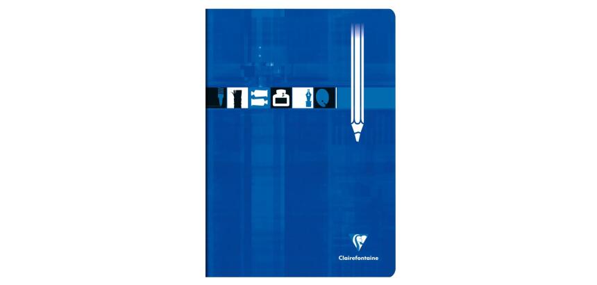 Cahier Dessin piqué A4 32 pages uni Bleu - Bleu
