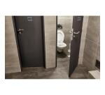 Plaque adhésive imitation aluminium WC 7,5x7,5 cm - Gris