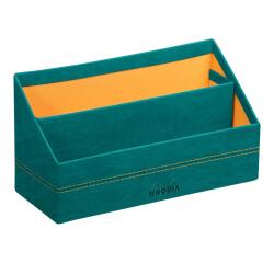 Rhodiarama porte-courrier simili cuir italien 25x10x14 cm - Paon