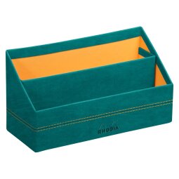 Rhodiarama porte-courrier simili cuir italien 25x10x14 cm - Paon