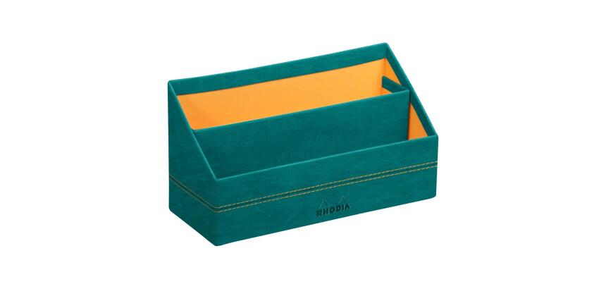 Rhodiarama porte-courrier simili cuir italien 25x10x14 cm - Paon