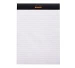 Bloc agrafé Rhodia N°16 14,8x21 cm 80 feuillets ligné avec marge 80g - Noir