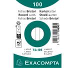 Fichas de cartulina bristol 205 g/m2 - Rayado - 74x105 mm - Blanco
