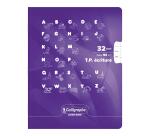 Cahier Travaux Pratiques Écriture piqué 8000 CARTE 17x22 cm 32 pages double ligne 5 mm/uni 90 g - Violet