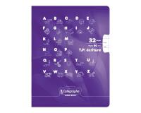 Cahier Travaux Pratiques Écriture piqué 8000 CARTE 17x22 cm 32 pages double ligne 5 mm/uni 90 g - Violet
