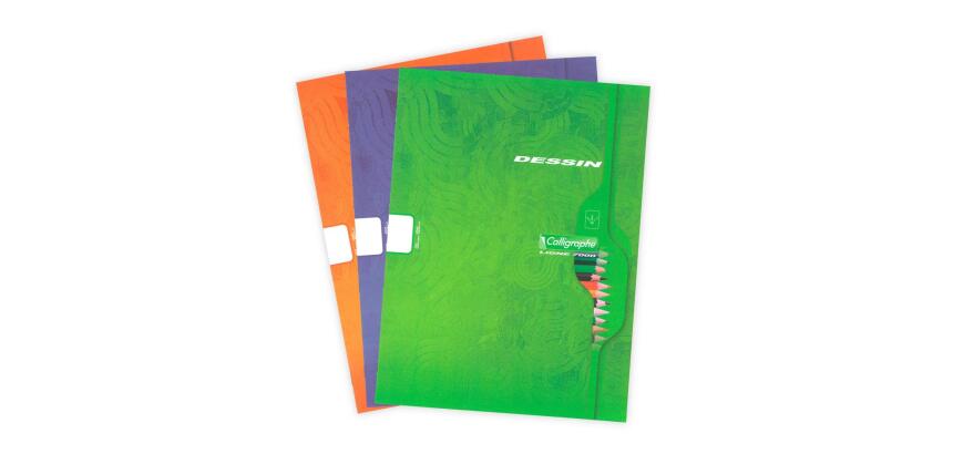 Cahier Dessin scolaire piqué 7000 24x32 cm 32 pages uni 120g - Assortis