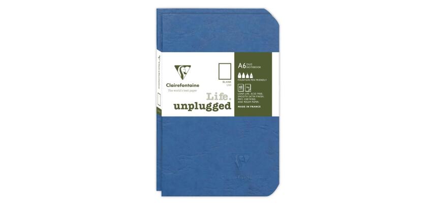 Set de 2 carnets piqués Age Bag 9x14 96 pages uni - Bleu