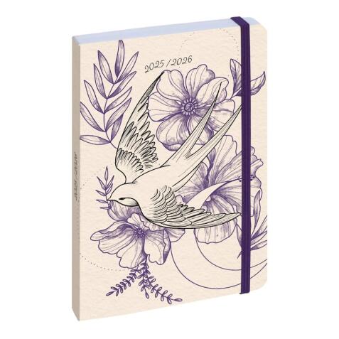 Agenda Forum Work & After Floral 10 x 15 cm Journalier Août 2025 à Juillet 2026 - Violet