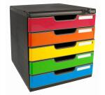 Módulo A4, cajones con cierre con llave + 5 alturas + STOP de seguridad, tamaño: 5 X 54mm Iderama ( opaco ) - Arlequín glossy