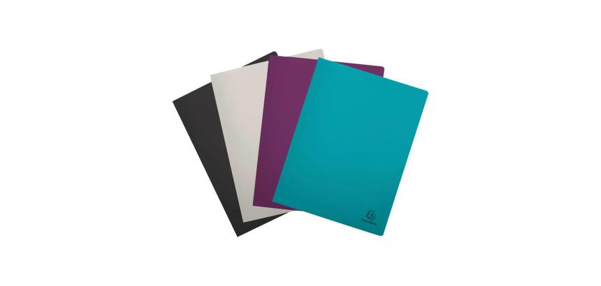 Protège-documents semi-rigide en PP recyclé 120 vues Titane - Couleurs assorties