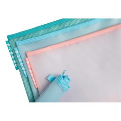 Pochette à fermeture éclair en plastique souple Chromaline pastel - A4 - Couleurs assorties