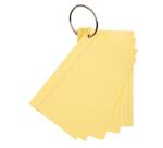 Paquet de 50 Flashcards sous film + anneau - bristol ligné perforé - format A6 - Couleurs assorties