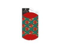 Pochette cadeau, 16x22cm, Boules de Noël - Rouge/vert