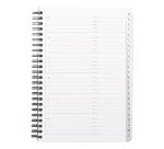 Addressbook Rhodiactive 90g reliure intégrale A5 160 pages pré-imprimé non micropreforé + poche - Noir