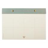 Flying Spirit Green bloc planner à rivets 24x17cm 60 feuillets imprimés détachables. - Vert de gris