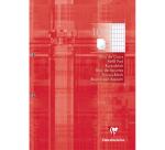 Bloc de cours encollé grand côté A4 200 pages détachables perforées 2 trous quadrillé 4x8 - Rouge coquelicot