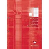 Bloc de cours encollé grand côté A4 200 pages détachables perforées 2 trous quadrillé 4x8 - Rouge coquelicot