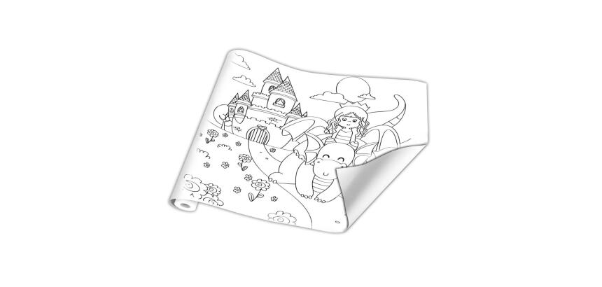 FRESQUE À PEINDRE, Rouleau 120g/m2 au format 10x0,50m - Princesses