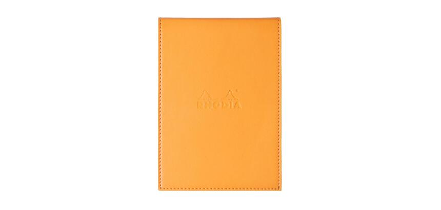 Rhodia ePURE porte-bloc avec porte-crayon + bloc N°13 petits carreaux 5x5 - Orange