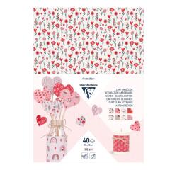 Carton décor, paquet de 40 feuilles 160g/m2 au format 25 x 35 cm