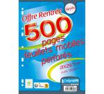 Feuillets mobiles perforés, A4, séyès