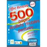 Feuillets mobiles sous film 8000 A4 500 pages perforées grands carreaux 90 g