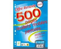 Feuillets mobiles sous film 8000 A4 500 pages perforées grands carreaux 90 g