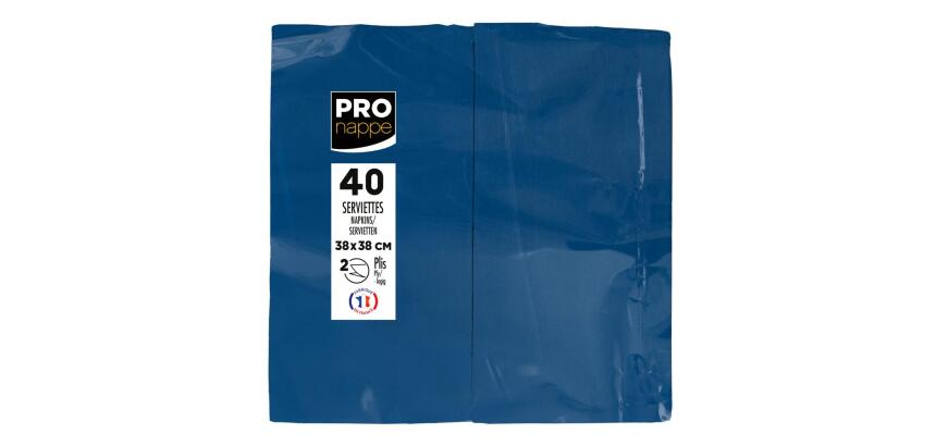 Paquet de 40 serviettes micro gaufrées ouate 2 plis - pliées 1/8