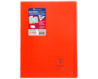 Cahier piqué Koverbook A4 96 pages grands carreaux couverture polypropylène transparent