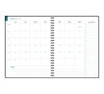 Agenda de bureau EasyTime 27S spiralé Ondine 21 x 27 cm Semainier Janvier à Décembre 2026 - Couleurs assorties